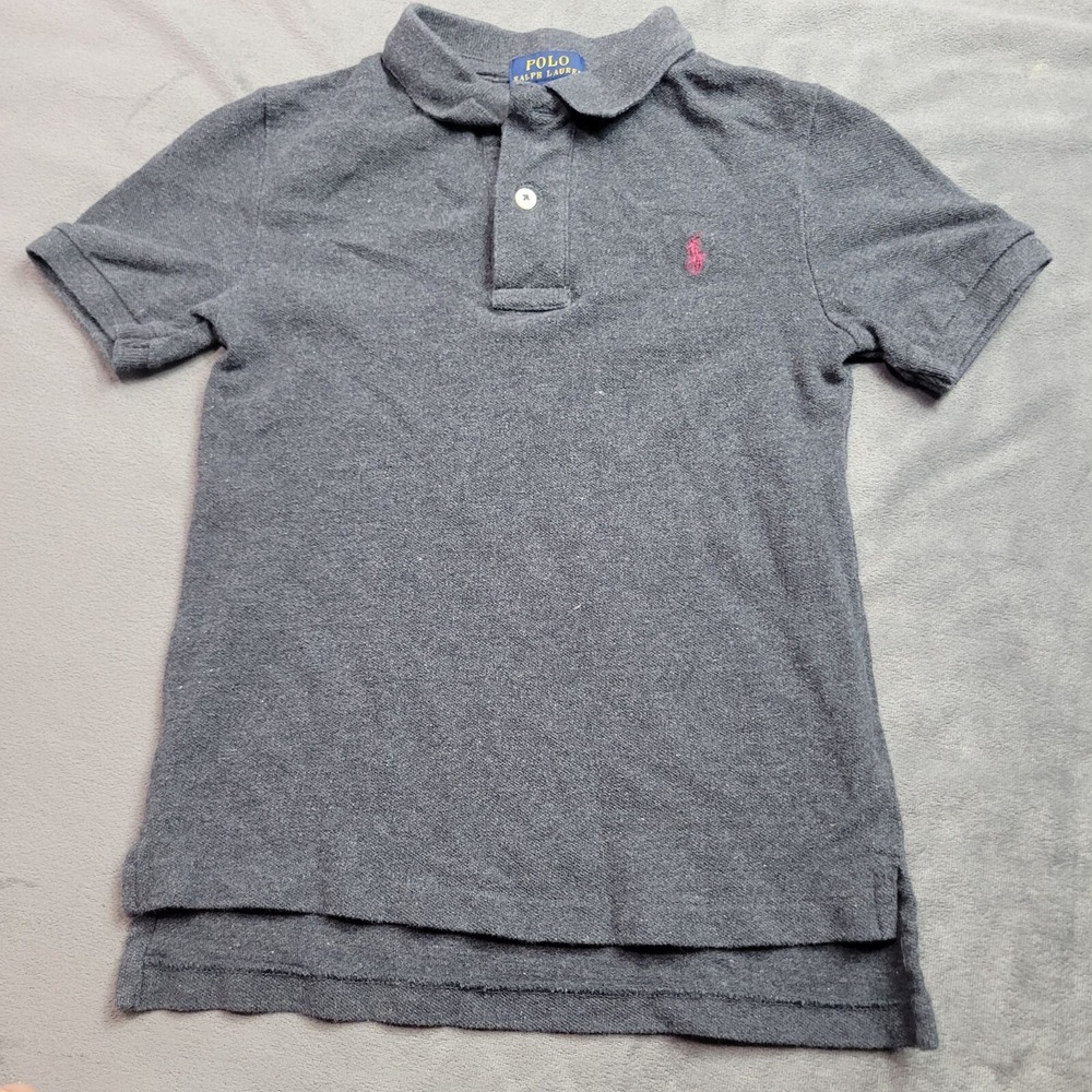 Polo Ralph Lauren Gray Polo Shirt 4/4T Kids Short Sleeve 100% Cotton Embroidered